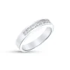 Anillo Media Alianza con 7 Diamantes en Oro blanco