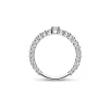 Anillo Media Alianza con Diamantes 0,74 cts en Oro Blanco