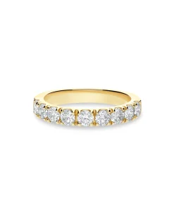 Anillo Media Alianza con 9 Diamantes 1,03 cts en Oro Blanco
