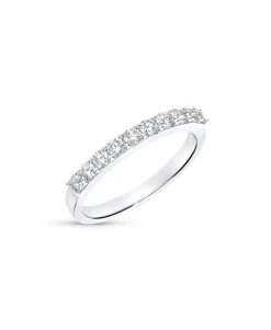 Anillo Media Alianza con 10 Diamantes 0,47 cts en Oro blanco