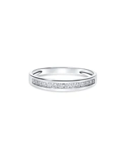 Anillo Media Alianza con 14 Diamantes en Oro blanco