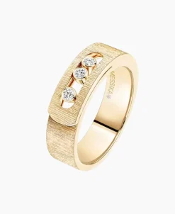 Anillo Messika Move Noa Ciselé en Oro Amarillo y Diamantes | 14482-YG