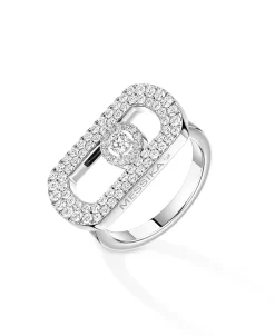 Anillo Messika So Move Oro Blanco con Pavé | 12937-WG
