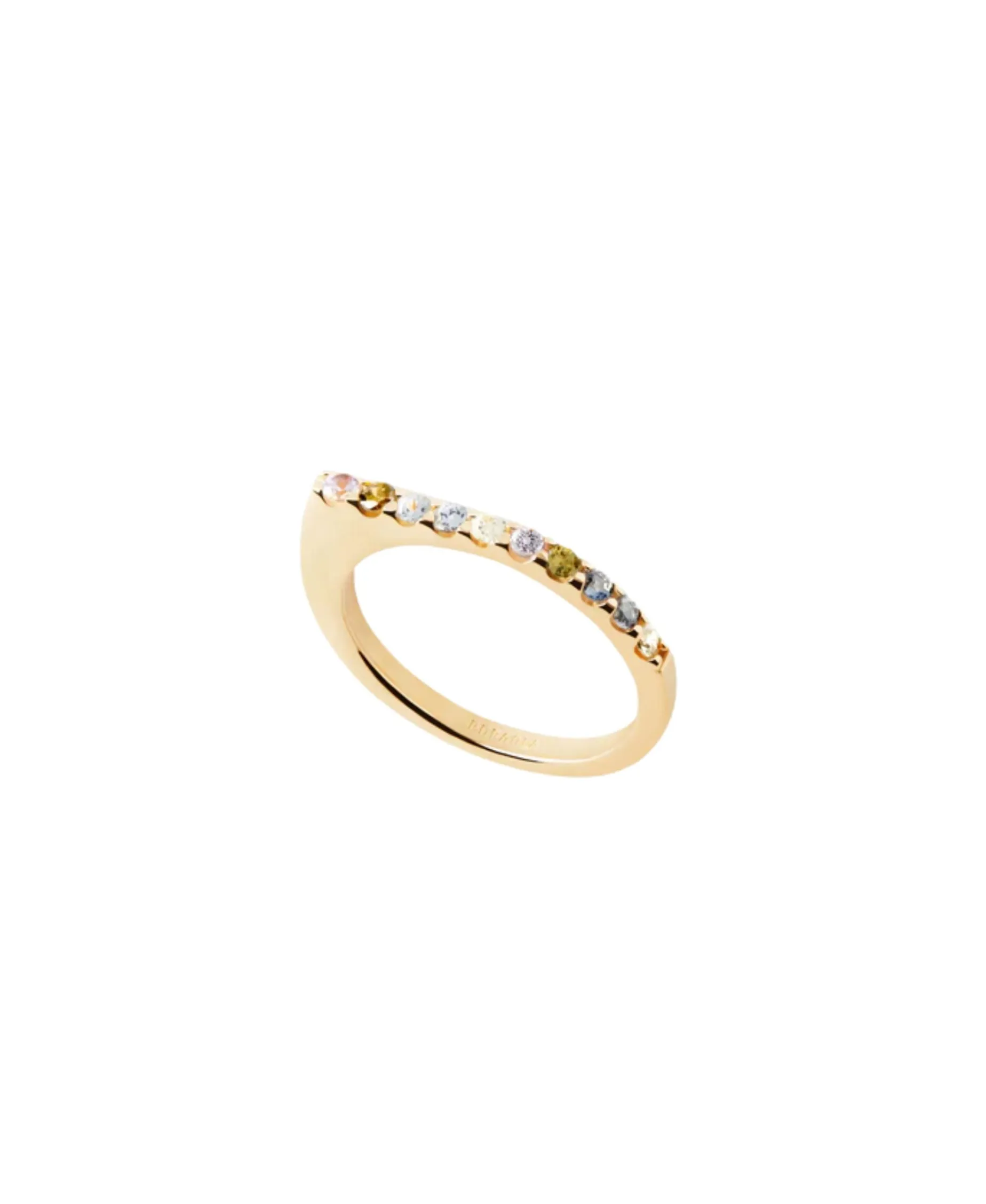 Anillo Oda Multicolor PDPAOLA Plata con Baño de Oro 18K | AN01-E89