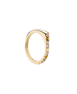 Anillo Oda Multicolor PDPAOLA Plata con Baño de Oro 18K | AN01-E89