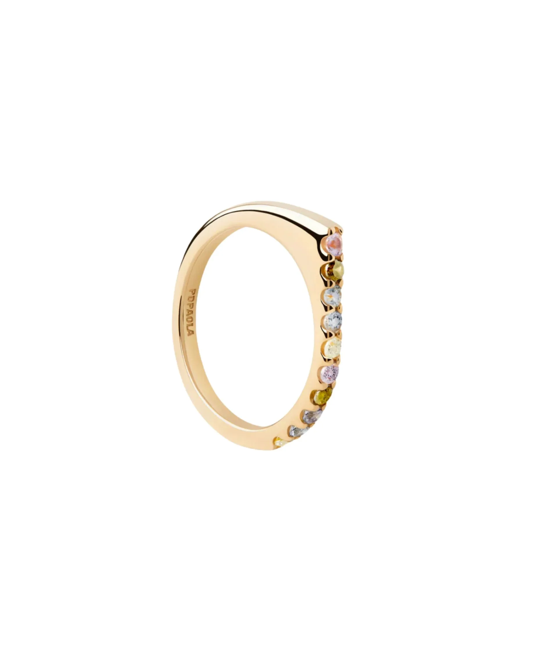 Anillo Oda Multicolor PDPAOLA Plata con Baño de Oro 18K | AN01-E89
