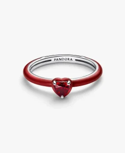 Anillo Pandora Corazón Chakra Rojo | 193088C05