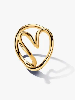 Anillo Pandora Corazón Forma Orgánica Plata Baño Oro | 163288C0