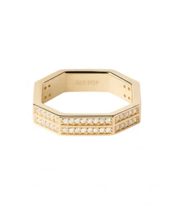 Anillo PDPAOLA Olympia Plata Baño Oro | AN01-A06
