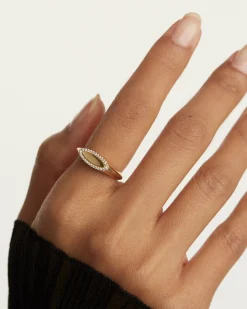 Anillo PDPAOLA Sello Lace Plata Baño Oro | AN01-629