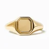 Anillo PDPAOLA Sello Octet Plata Baño Oro | AN01-627