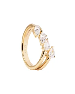 Anillo PDPAOLA Terra Plata Baño Oro | AN01-861