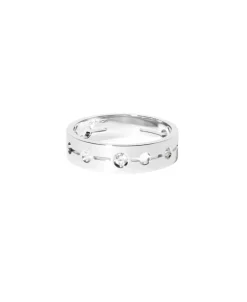 Anillo Pulse Dinh Van Oro Blanco 18K y Diamantes | 228512