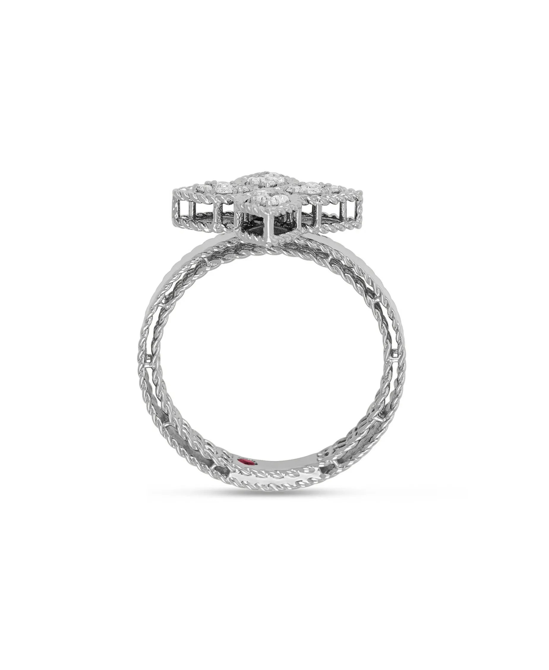 Anillo Roberto Coin Princess Flower Pequeño Oro Blanco Con Diamantes | ADR777RI0639