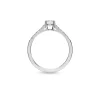Anillo Solitario con Diamante Central 0,50 cts y Brazo de Diamantes en Oro Blanco