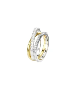 Anillo Swarovski Hyperbola Bicolor Con Circonitas | 5714161