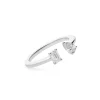 Anillo Tu y Yo Talla Esmeralda y Pera Oro Blanco