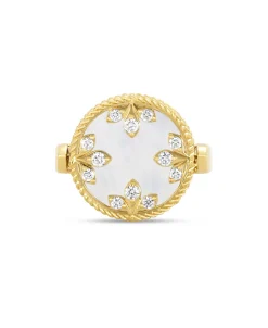 Anillo Venetian Medallions Roberto Coin en Oro Amarillo con Nácar y Diamantes - ADV888RI2500