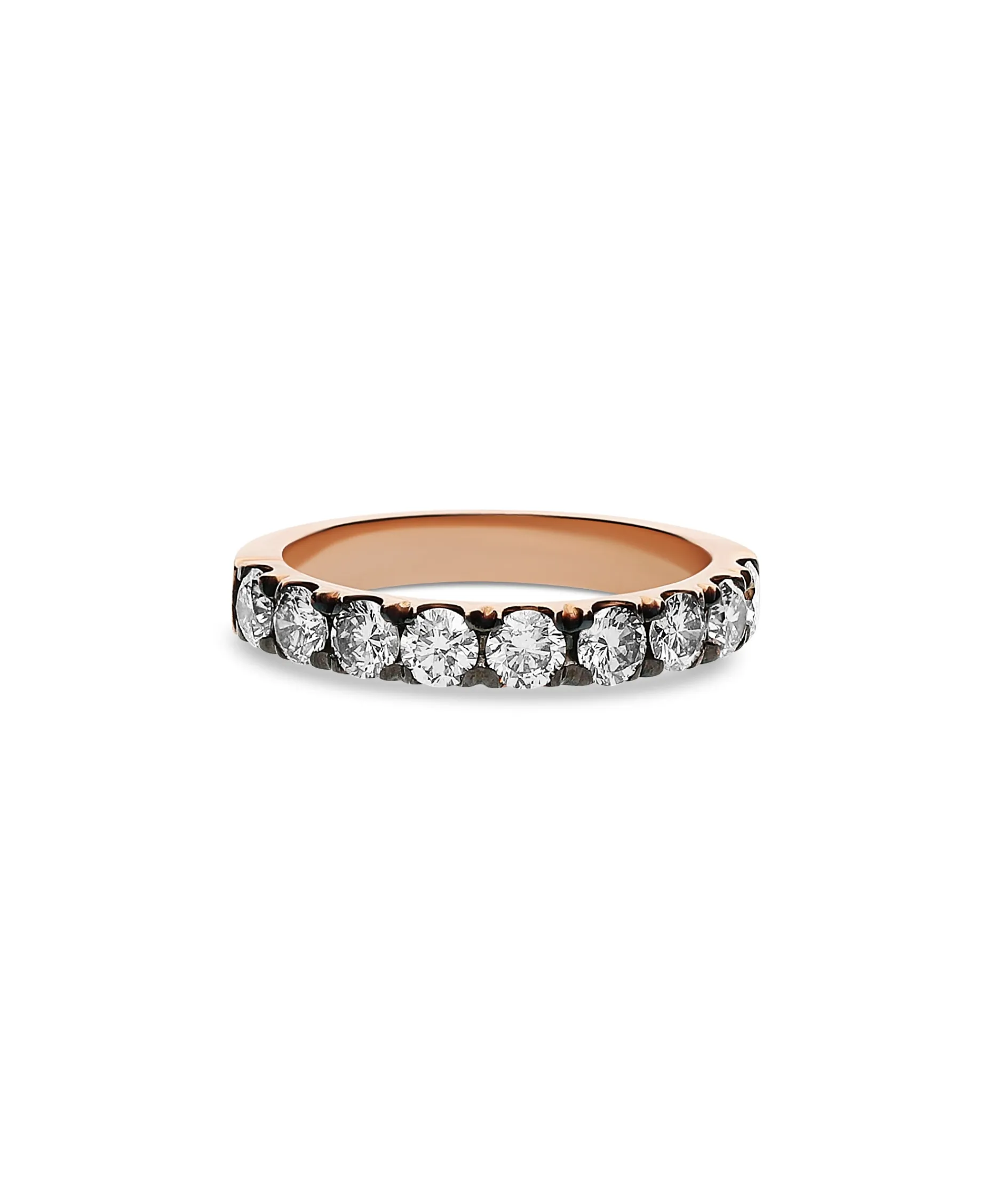 Anillo Vintage Media Alianza de Diamantes Brown en Oro Rosa 18k
