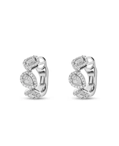 Aros con Motivos de Diamantes 0,76 cts en Oro Blanco