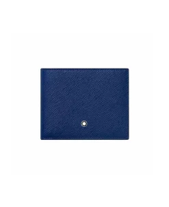 Billetero Sartorial MONTBLANC 6 + 2 CC Piel Azul - 130812