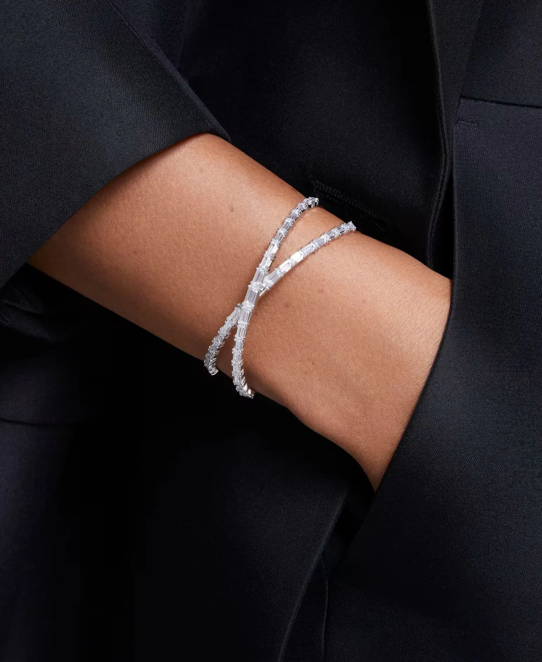 Brazalete Símbolo del infinito Swarovski Hyperbola Baño de rodio Circonita | 5677626