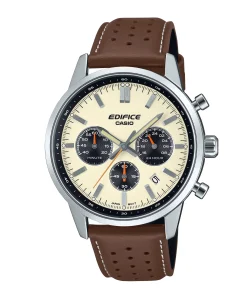 Casio Edifice Cronógrafo Plateado Correa de Piel 40,5 mm | EFR-575L-7A