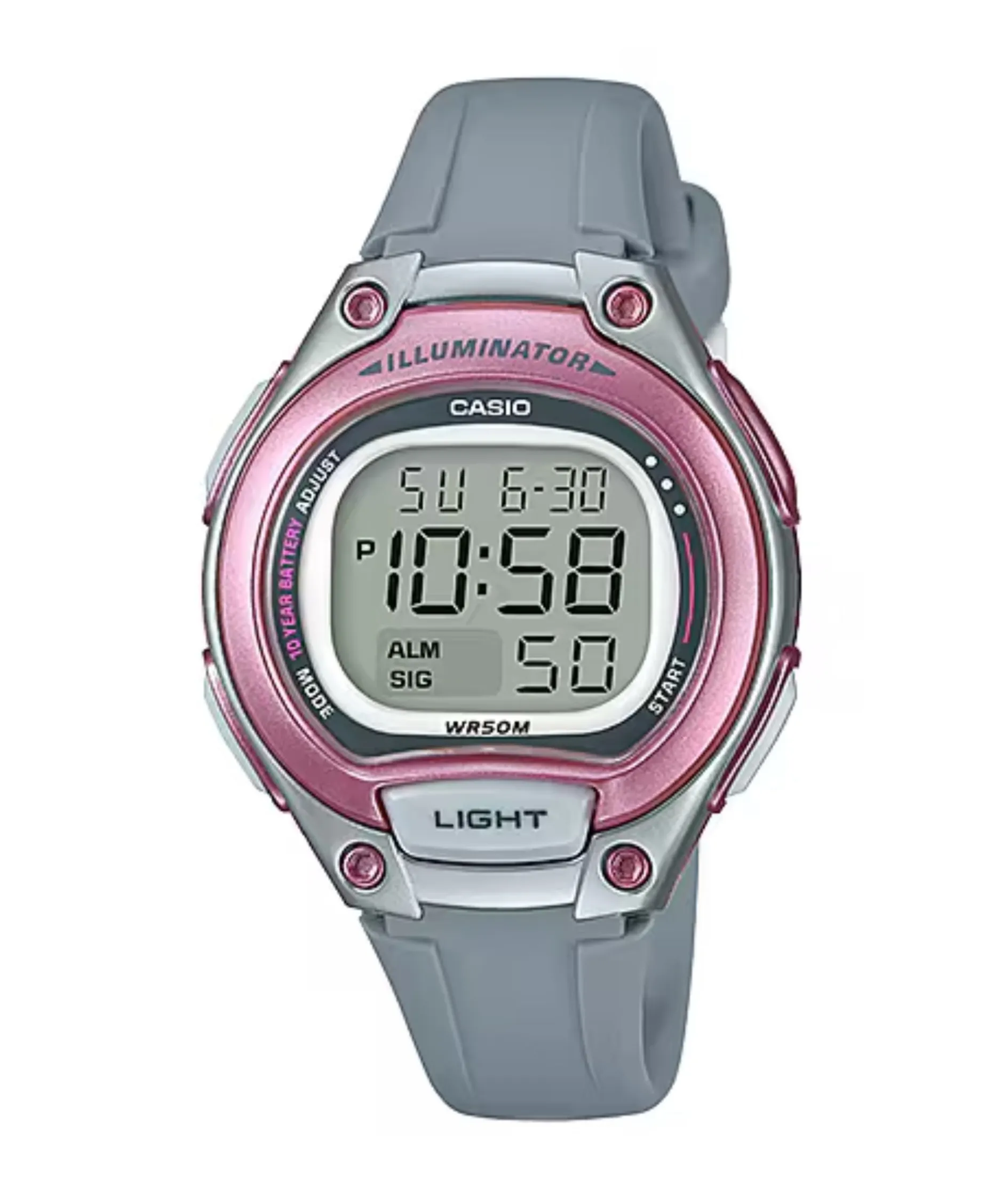 Casio LW Gris Resina y Rosa 34,6 mm | LW-203-8AV
