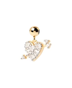 Charm Colgante Corazón Flecha PDPAOLA Plata con Baño de Oro 18K | CH01-090-U