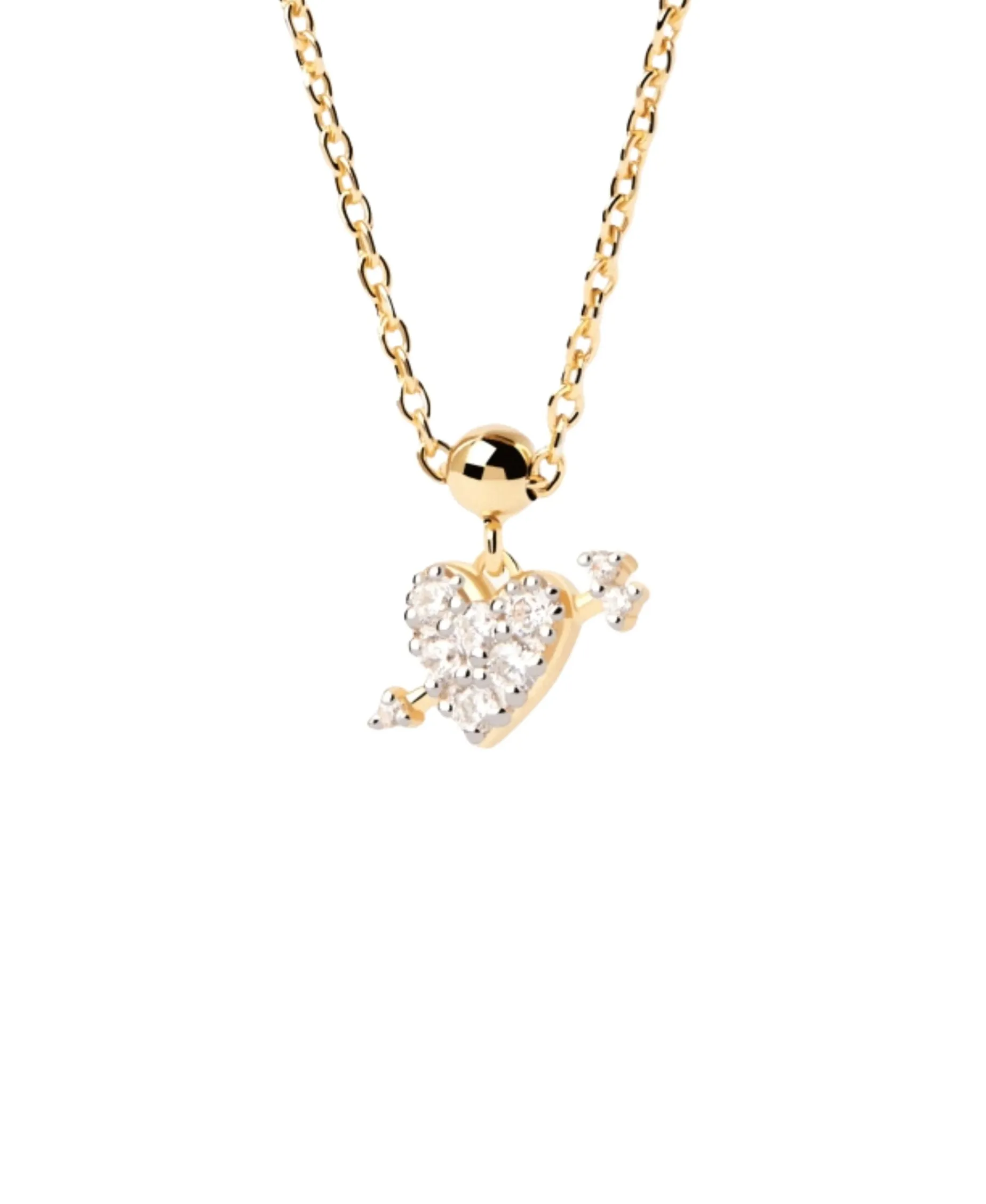 Charm Colgante Corazón Flecha PDPAOLA Plata con Baño de Oro 18K | CH01-090-U