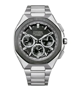 Citizen Satellite Wave Attesa Eco-Drive GPS Cronógrafo Negro Super Titanium 44 mm | CC4104-53E