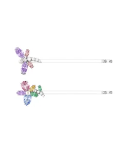Clip para el pelo Ariana Grande x Swarovski Libélula Flor Baño de Rodio Zirconia Crystal Pearl | 5749186