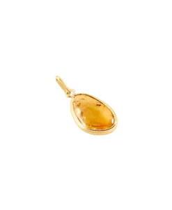 Colgante AGATHA París Piedra Natural Citrina y Dorado | 02880096-123-TU