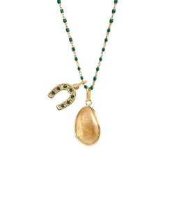 Colgante AGATHA París Piedra Natural Citrina y Dorado | 02880096-123-TU
