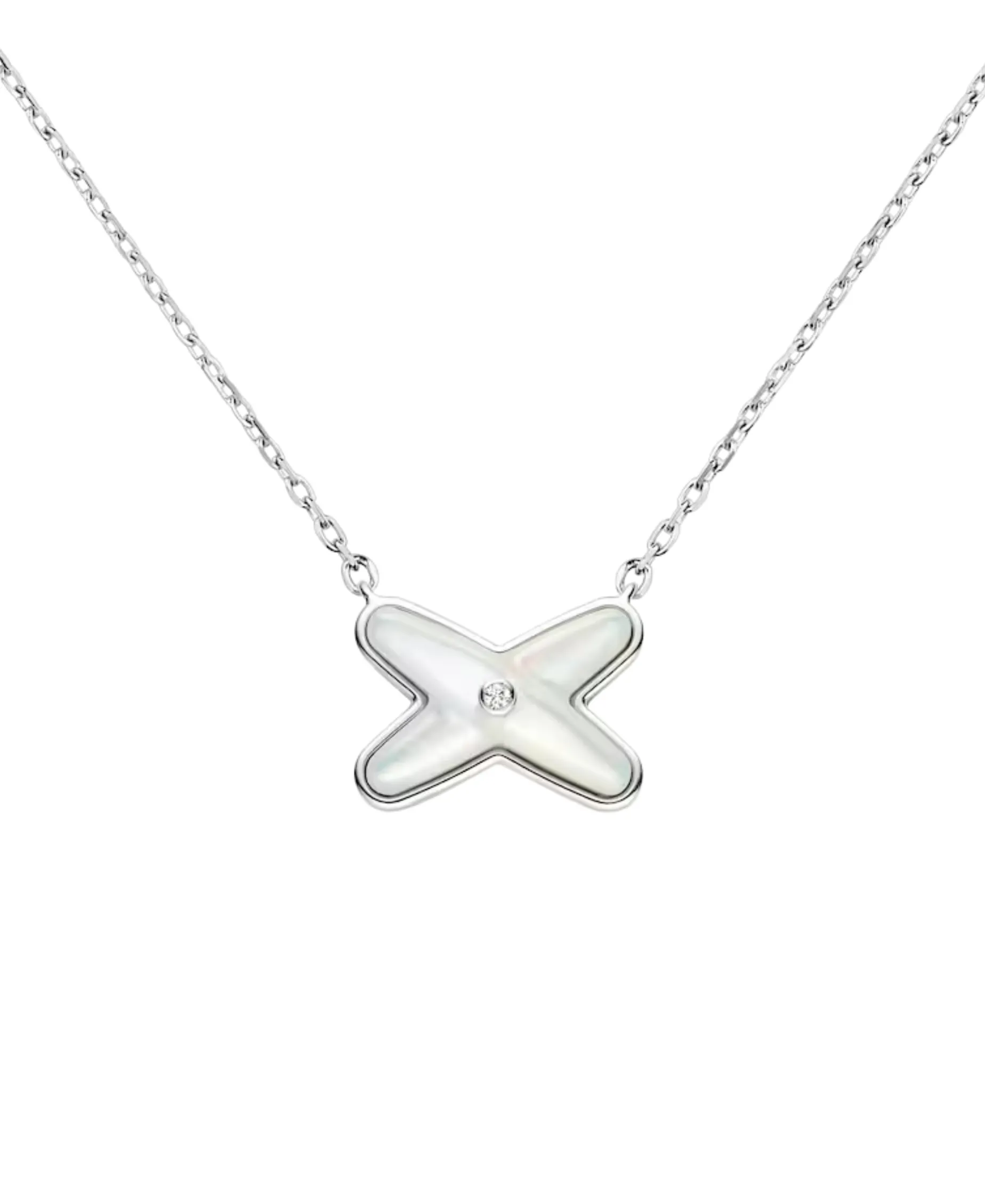 Colgante Chaumet Jeux de Liens Oro Blanco Nácar y Diamante | 083161