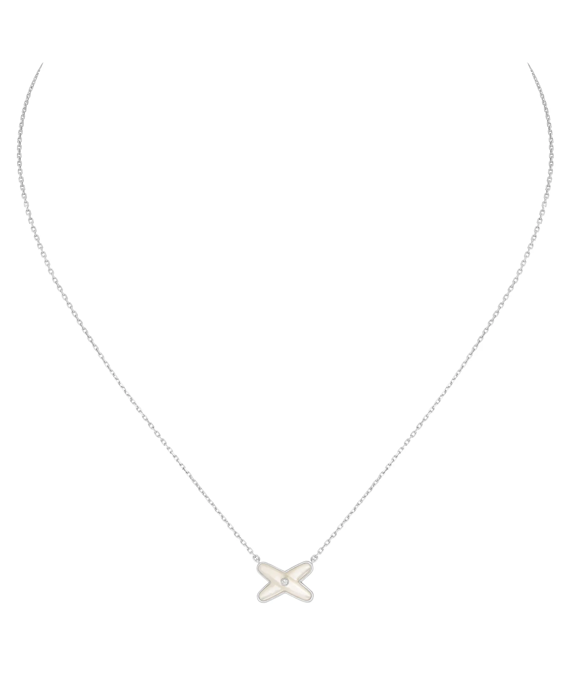 Colgante Chaumet Jeux de Liens Oro Blanco Nácar y Diamante | 083161