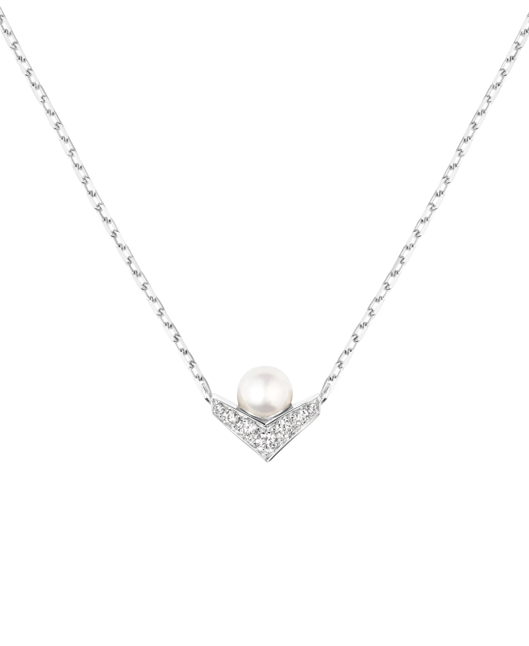 Colgante Chaumet Joséphine Aigrette Oro Blanco 18K Perla y Diamantes | 085788