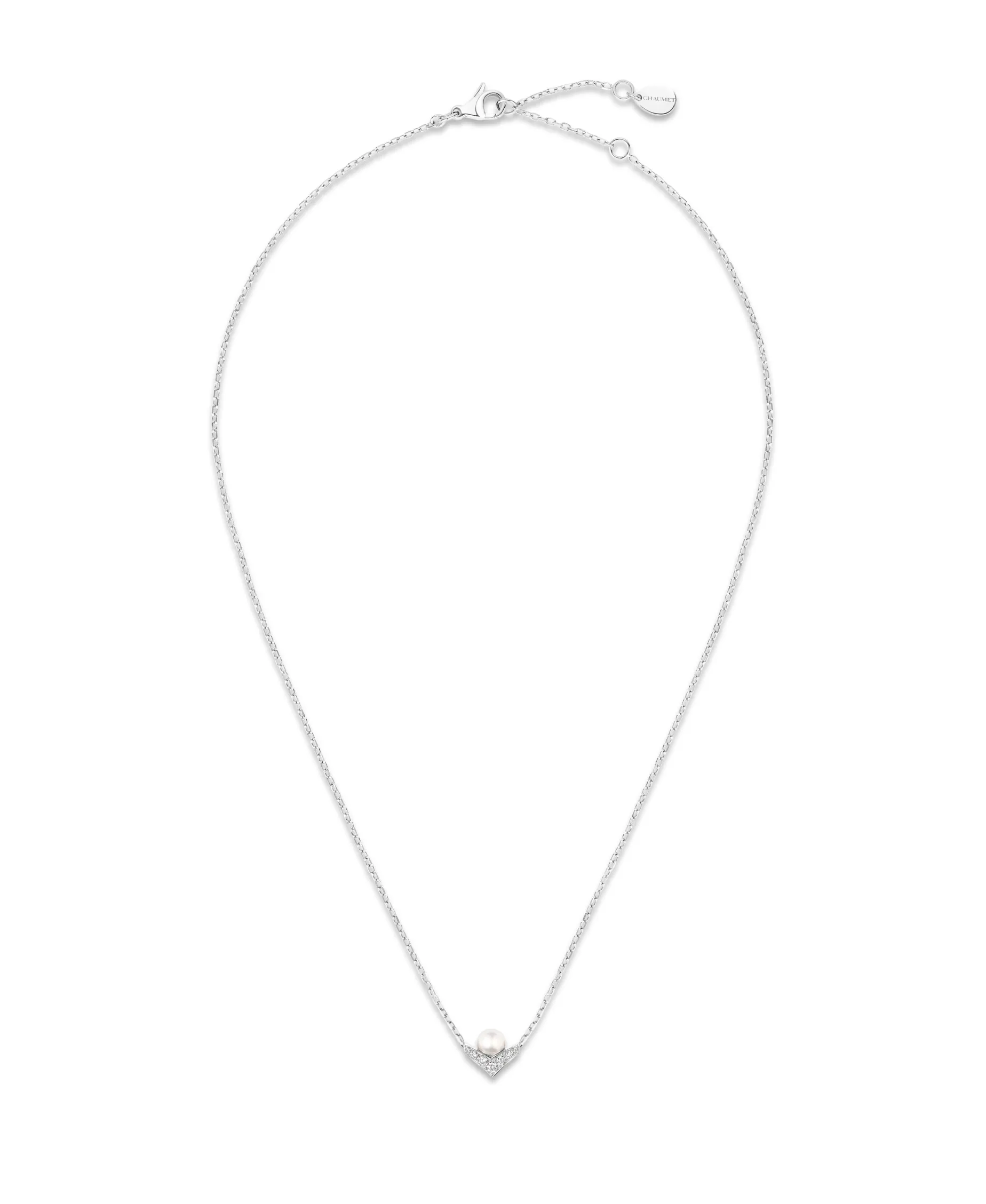 Colgante Chaumet Joséphine Aigrette Oro Blanco 18K Perla y Diamantes | 085788