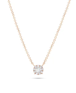 Colgante con Roseta de Diamantes en Oro Rosa