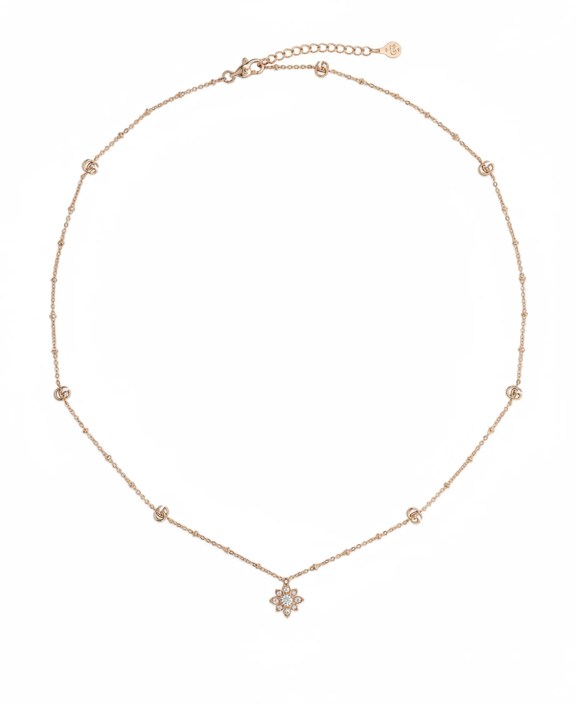 Colgante Gucci Flora Mini Diamantes y Oro Rosa | YBB70239300100U
