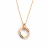 Colgante Motivo de Aros con Diamantes en Oro Tricolor