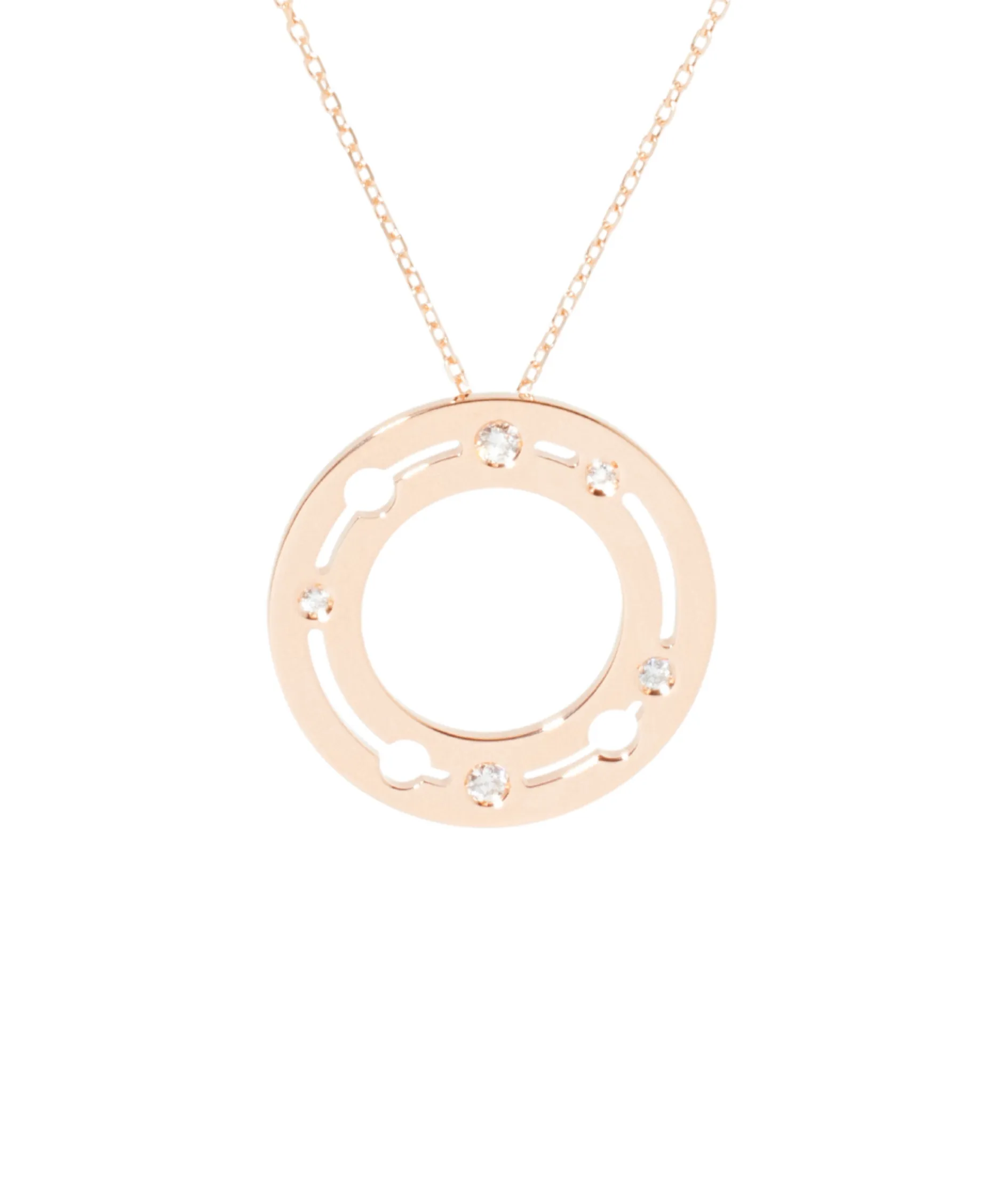 Colgante Pulse Dinh Van Oro Rosa y Diamantes 18K | 728515