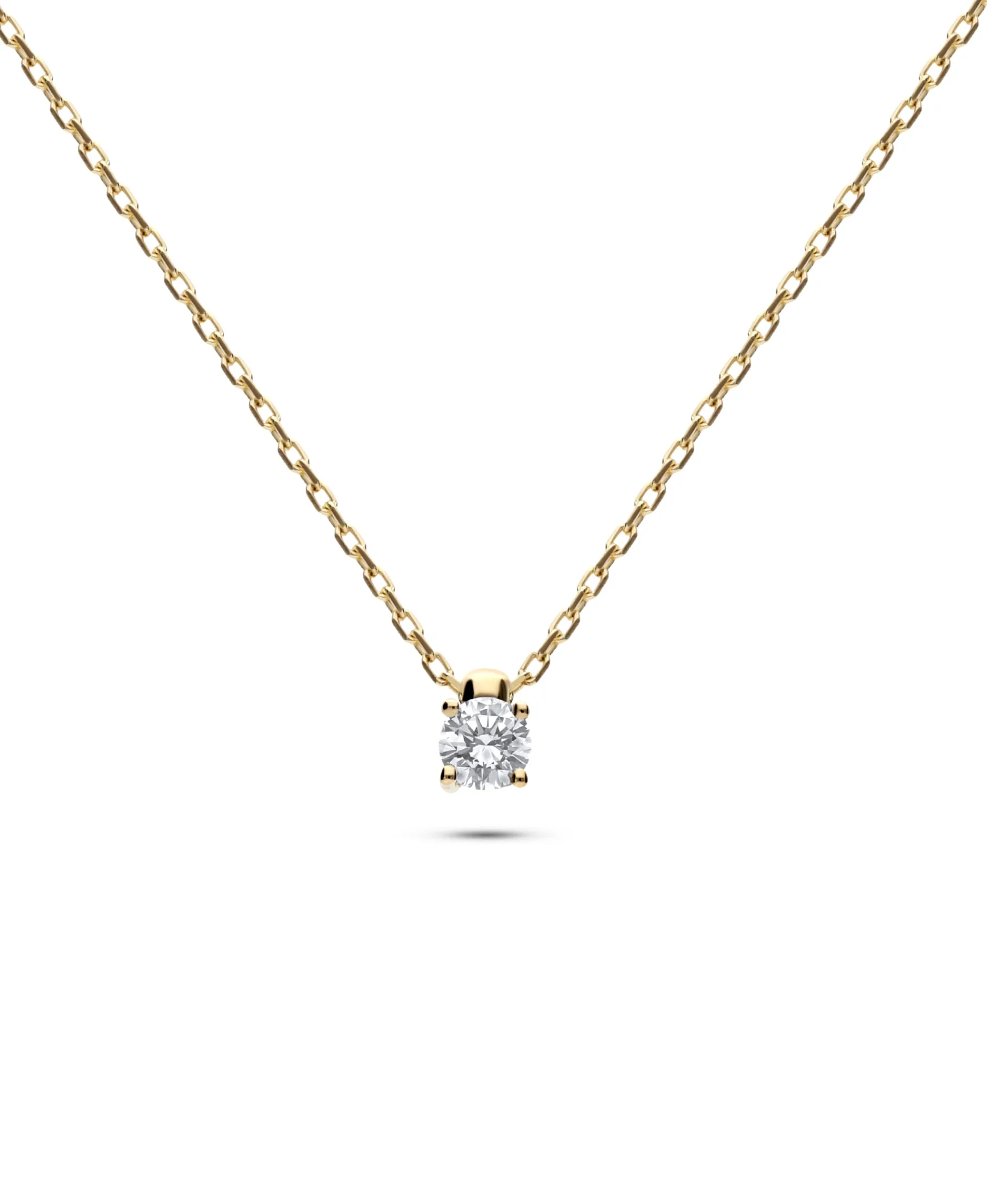 Colgante Solitario Diamante 0,17 cts en Oro Amarillo