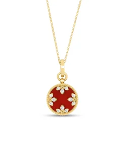Colgante Venetian Medallions Roberto Coin en Oro Amarillo con Ágata roja y diamantes - ADV888CL2411_Y_045