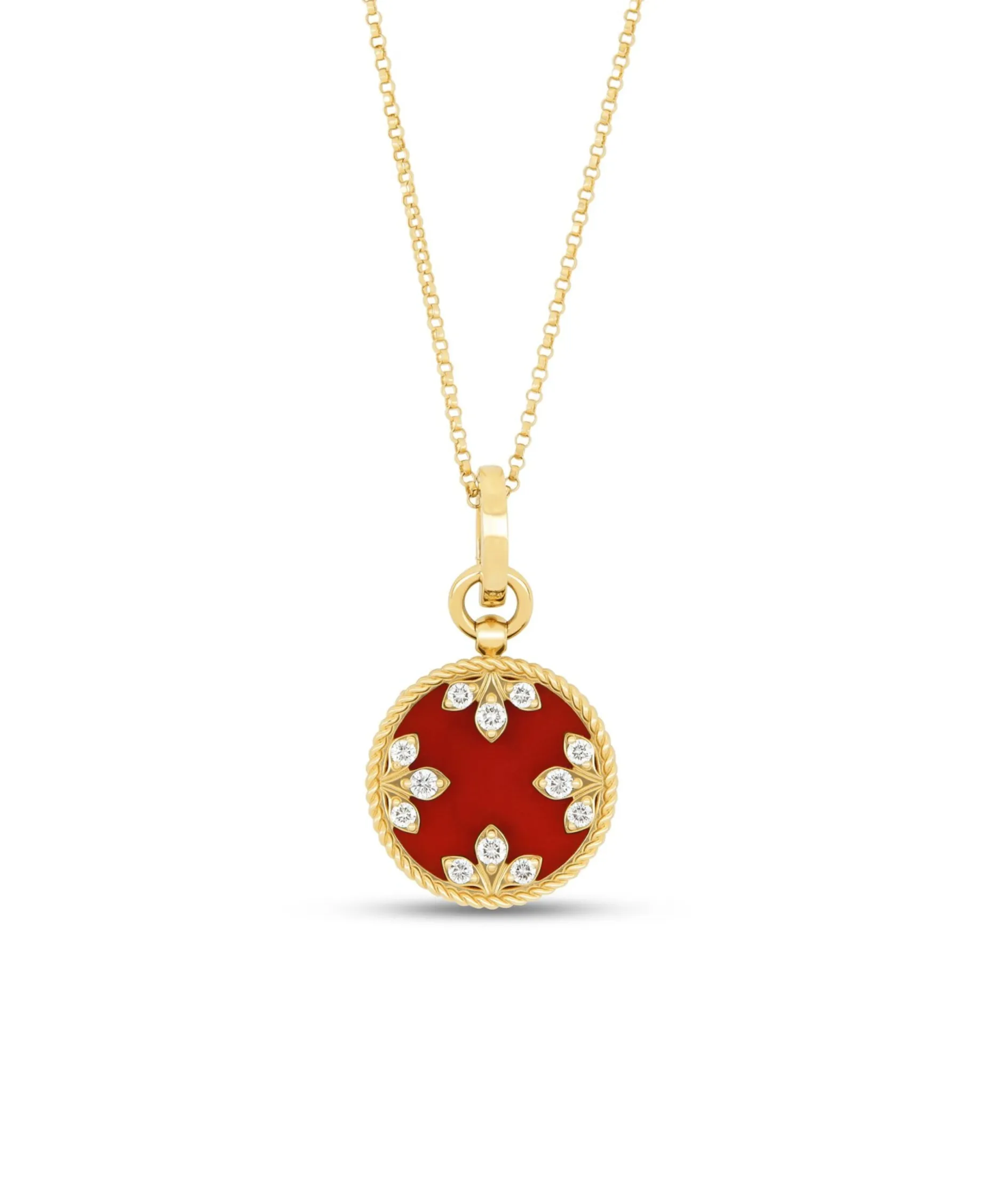 Colgante Venetian Medallions Roberto Coin en Oro Amarillo con Ágata roja y diamantes - ADV888CL2411_Y_045