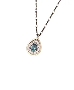 Collar Agnés DELCERRO Plata Piedra Gris | 11042G