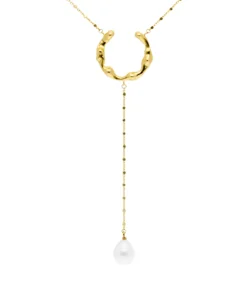 Collar Ame Marina García Plata Baño de Oro con Perla | 91267GD