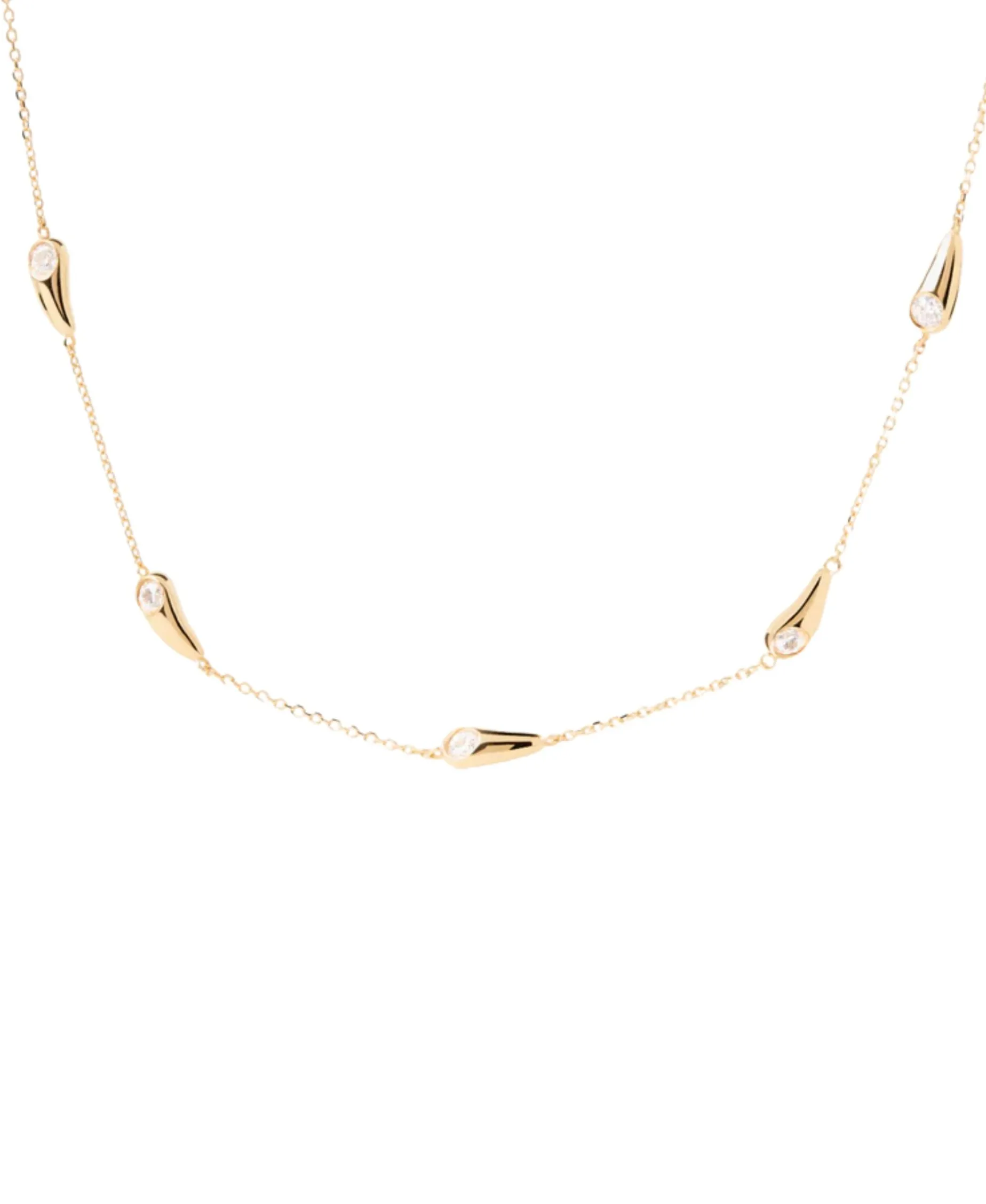 Collar Becca PDPAOLA Plata con Baño de Oro 18K y Circonitas Blancas | CO01-A21-U