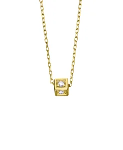 Collar Cadena Small Cube LECARRÉ Oro con Diamantes | GD181OA.00