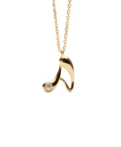 Collar con Colgante inicial A PDPAOLA Plata Baño de Oro 18K | CO01‑B74‑U